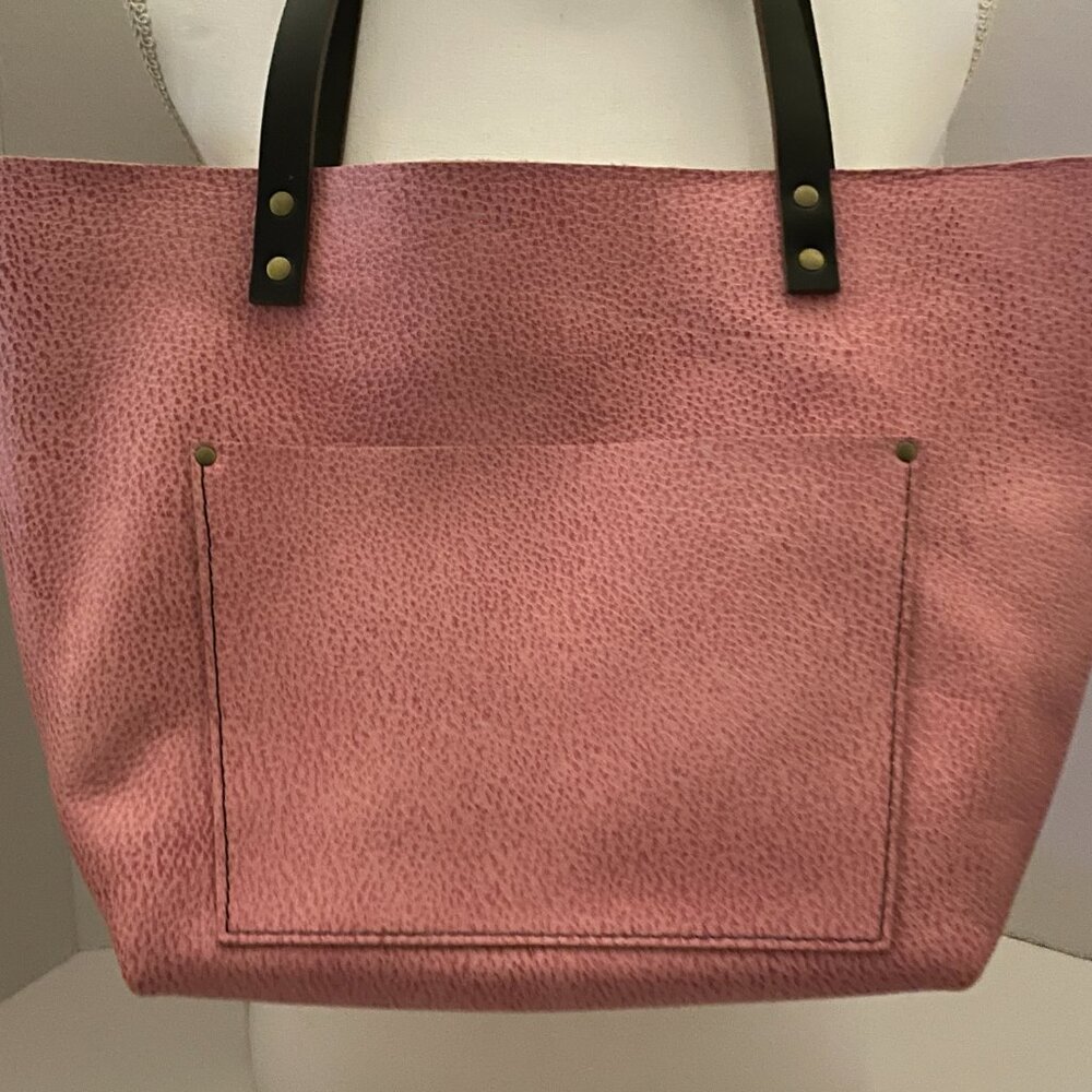 Portland Leather Goods Classic Large Leather Tote Bag - PINK